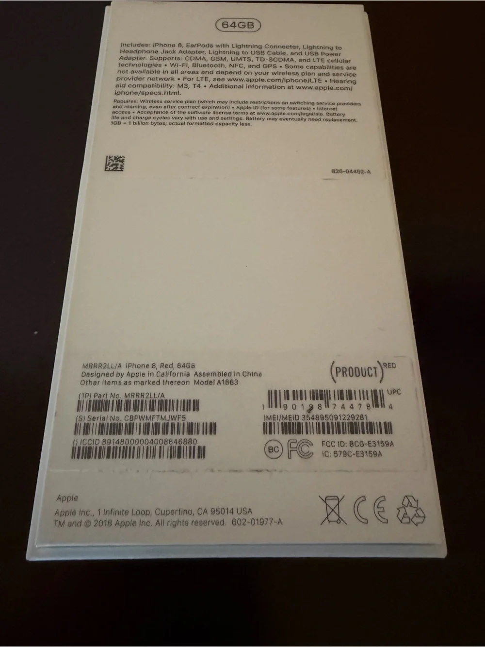 Apple iPhone 8 in Red- Unlocked